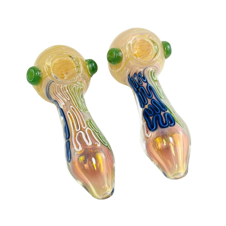 Handpipe 5" Inch - Heavy Fumed - Assorted Design - Price Per Piece