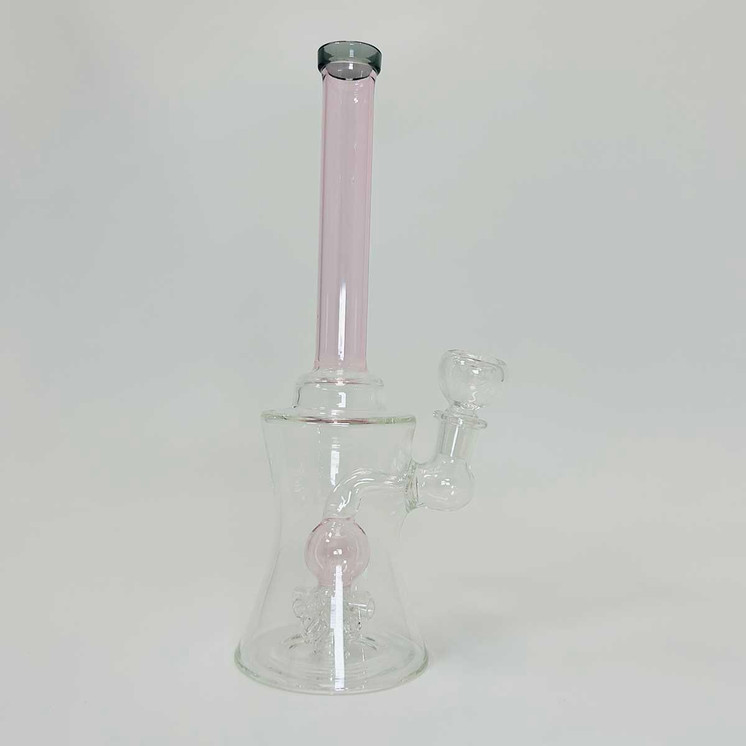 WATERPIPE 8" INCH - WITH HONEYBEE PERC - pink color