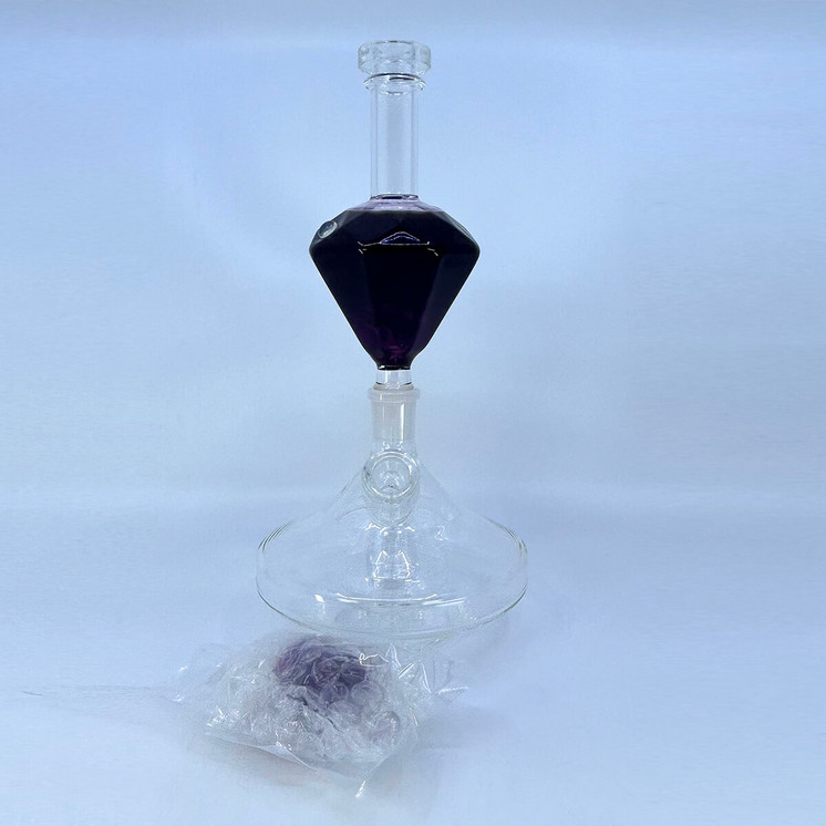 Waterpipe 10 Inch - Diamond With Glycerin - 2 Piece - WPVC156-BlackE