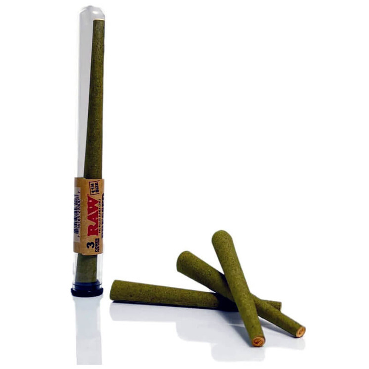 RAW PRESSED BUD WRAP FLOWER CONES - 1 1/4 SIZE - 3 CONES PER TUBE - 12 TUBES BOX