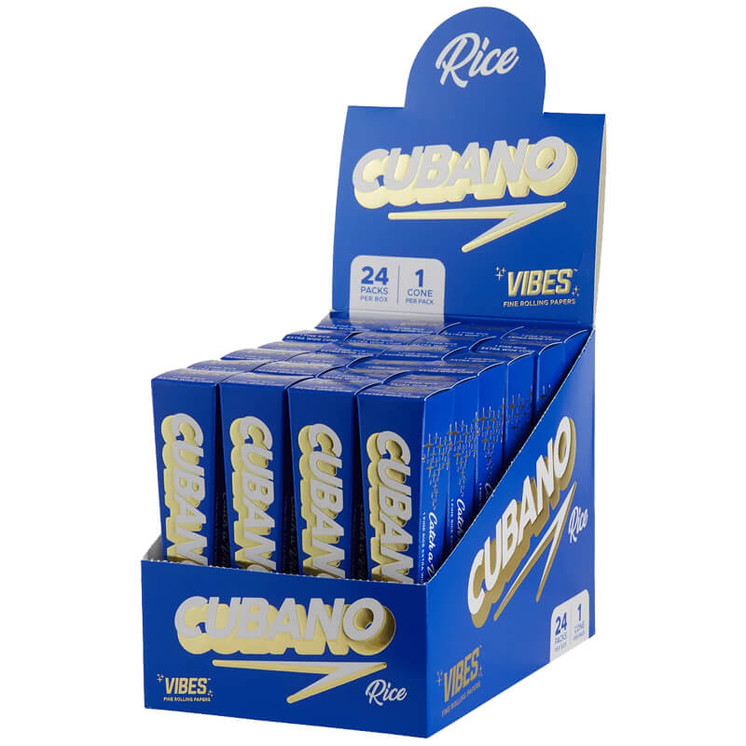 VIBES CUBANO CONES - KING SIZE - 24 COUNT PER BOX -rice paper