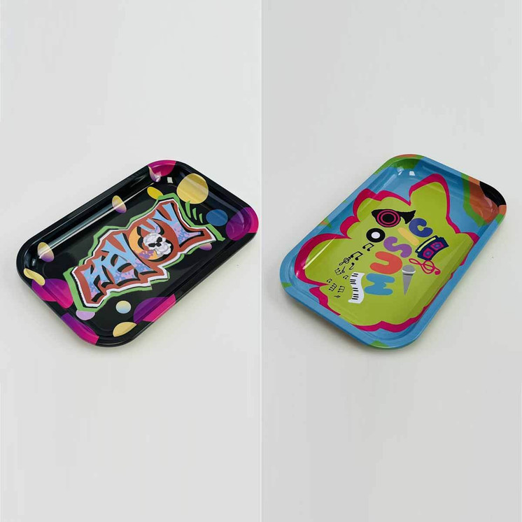 SMOKE ARSENAL TRAY MEDIUM METAL - 11"X7" - ASSORTED 