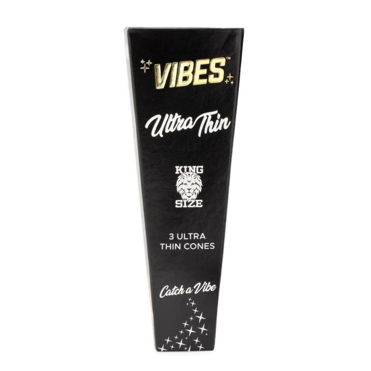 Vibes King Size Pre Rolled Cones - 3 Cones Per Pack - 30 Pack Per Box-ULTRA THIN