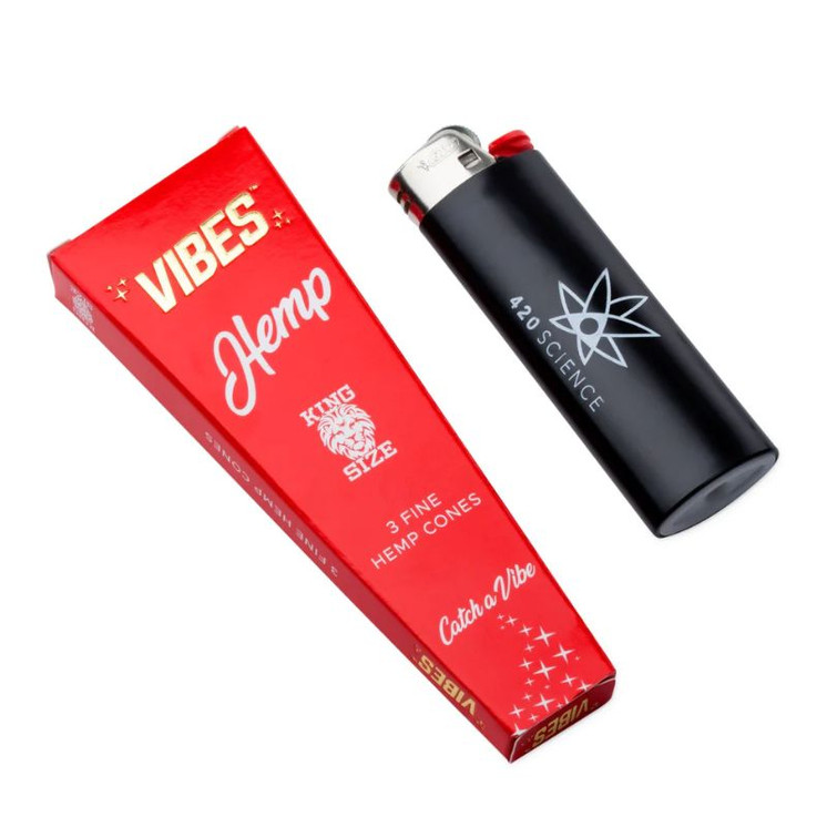 	
Vibes Hemp King Size Pre Rolled Cones - 3 In Pack - 30 Pack In Display Box