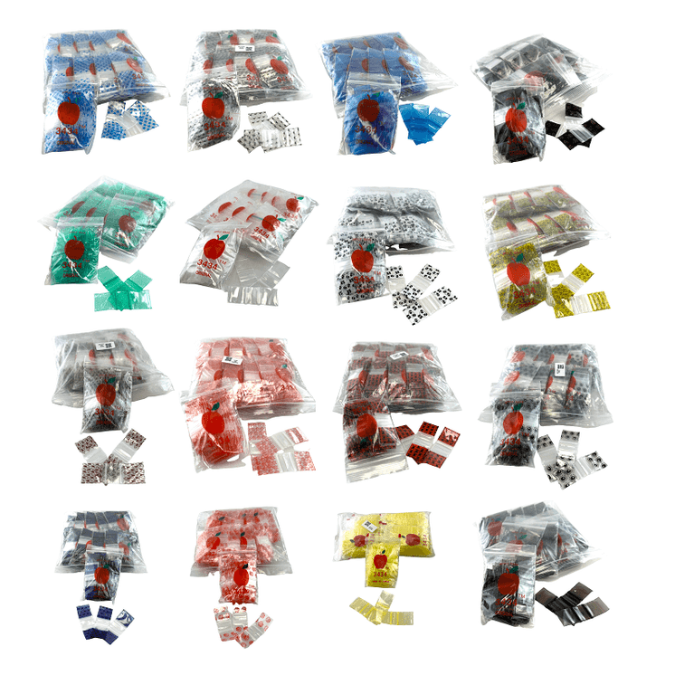 APPLE BAGGIES 3434 ZIPLOCK 2.5MIL PLASTIC BAGS - 34 X 34  - 100 BAGS PER PACK - 10 PACKS PER BOX
