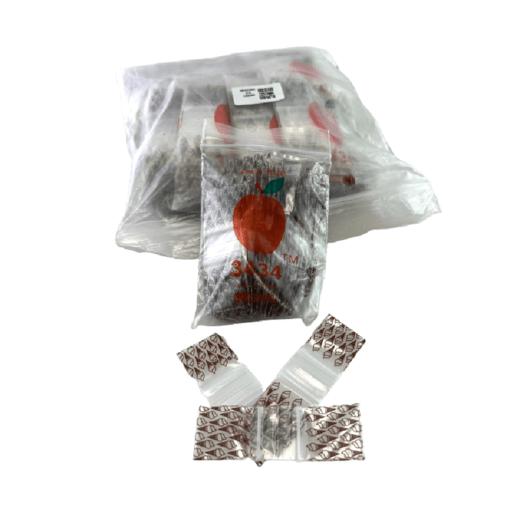 APPLE BAGGIES 3434 ZIPLOCK 2.5MIL PLASTIC BAGS - 34 X 34  - 100 BAGS PER PACK - 10 PACKS PER BOX-07