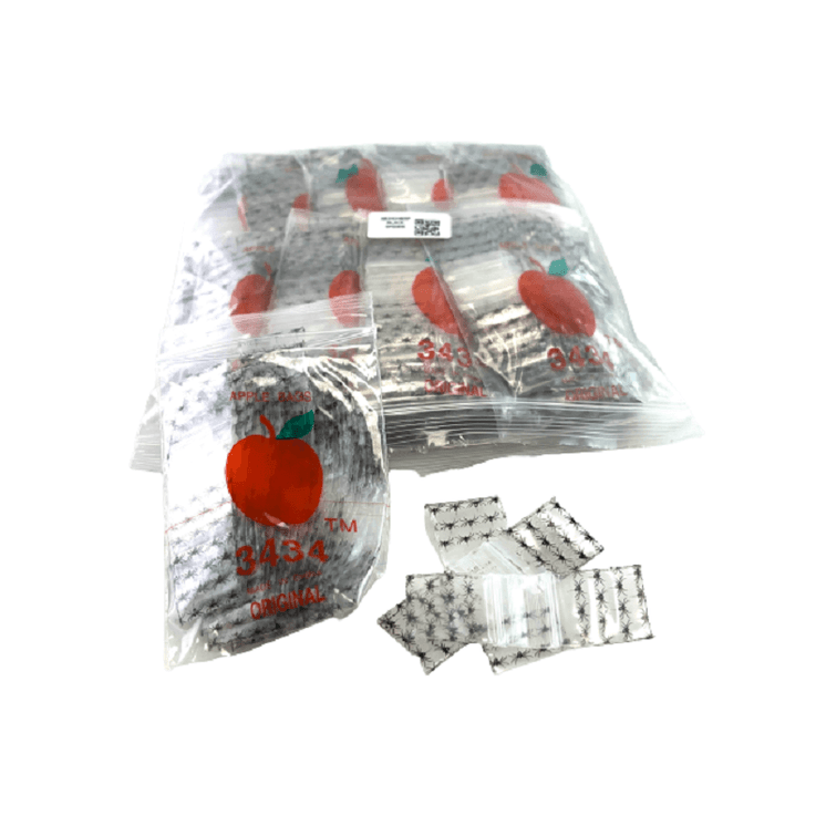APPLE BAGGIES 3434 ZIPLOCK 2.5MIL PLASTIC BAGS - 34 X 34  - 100 BAGS PER PACK - 10 PACKS PER BOX-12