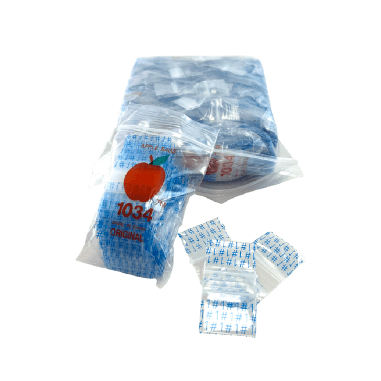 APPLE BAGGIES 1034 ZIPLOCK 2.5MIL PLASTIC BAGS - 1 X 34 - 100 BAGS PER PACK - 10 PACKS PER BOX-04