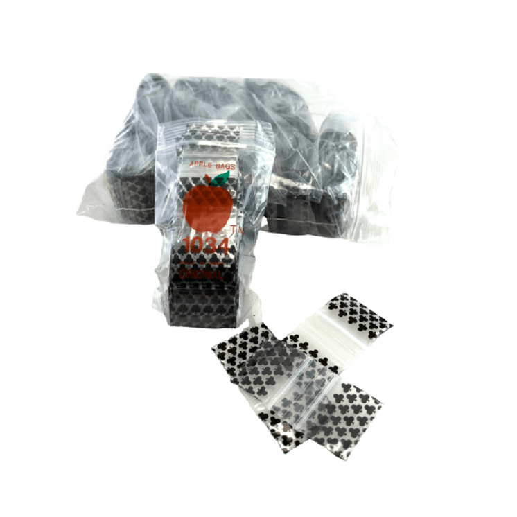 APPLE BAGGIES 1034 ZIPLOCK 2.5MIL PLASTIC BAGS - 1 X 34 - 100 BAGS PER PACK - 10 PACKS PER BOX-09