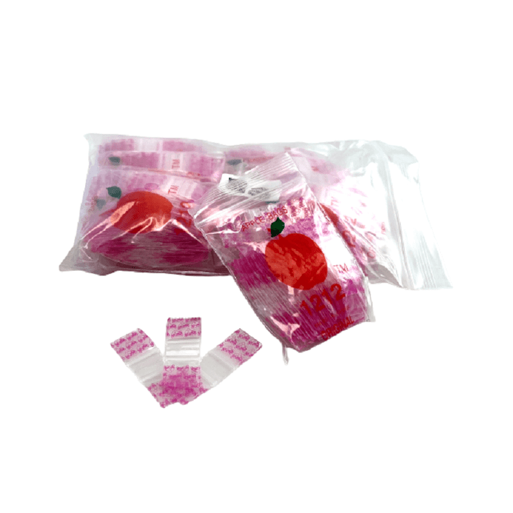 APPLE BAGGIES 1212 ZIPLOCK 2.5MIL PLASTIC BAGS - 12 X 12 - ASSORTED COLORS - 100 BAGS PER PACK - 10 PACKS PER BOX-08