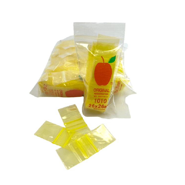 APPLE BAGGIES 1010 ZIPLOCK 2.5MIL PLASTIC BAGS - 1 X 1 - 100 BAGS PER PACK - 10 PACKS PER BOX-01