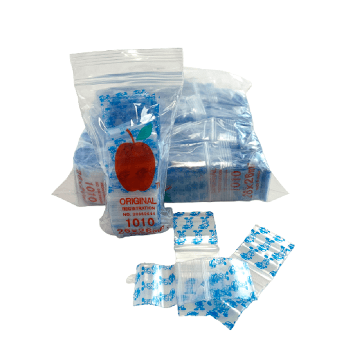 APPLE BAGGIES 1010 ZIPLOCK 2.5MIL PLASTIC BAGS - 1 X 1 - 100 BAGS PER PACK - 10 PACKS PER BOX-04