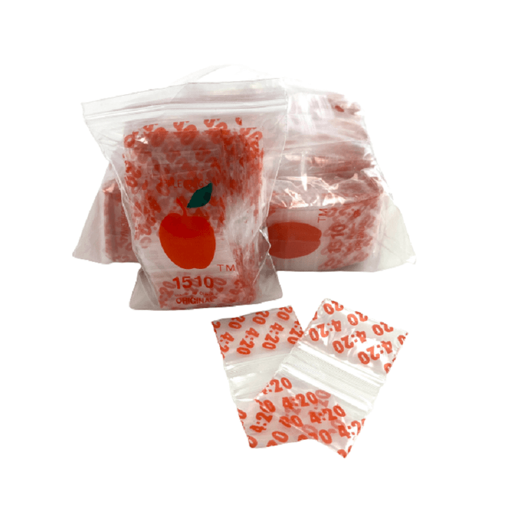 Apple Baggies 1510 - Ziplock 2.5mil Plastic Bags - 1.5 X 1 Inch  - 100 Bags Per Pack - 10 Packs Per Box