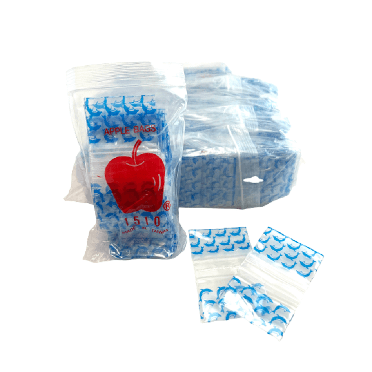 Apple Baggies 1510 - Ziplock 2.5mil Plastic Bags - 1.5 X 1 Inch  - 100 Bags Per Pack - 10 Packs Per Box