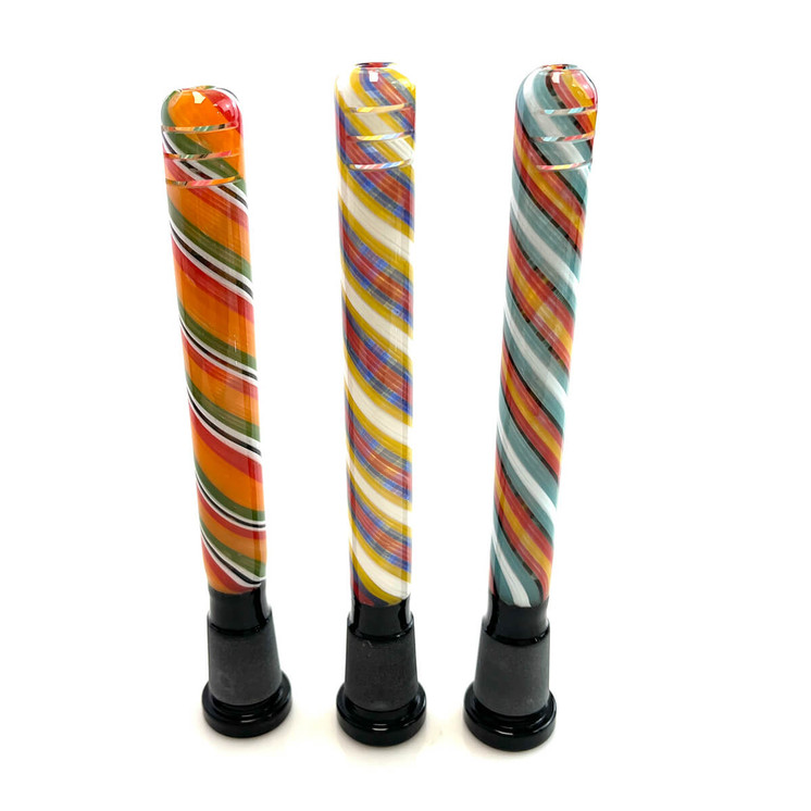 Downstem Black Base Color Lines - 5" Size - 19mm Male - 3 Pieces Per Pack