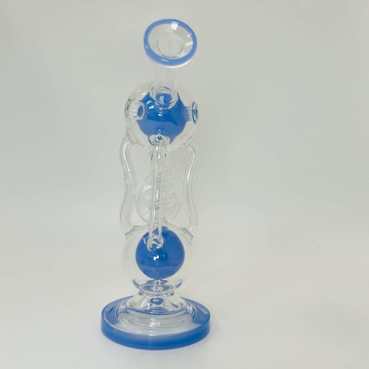 Double Dome Waterpipe With Coil - 10 Inch - WPVC164
