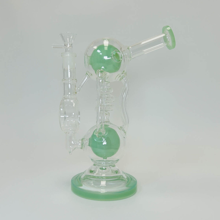 Double Dome Waterpipe With Coil - 10 Inch - WPVC164