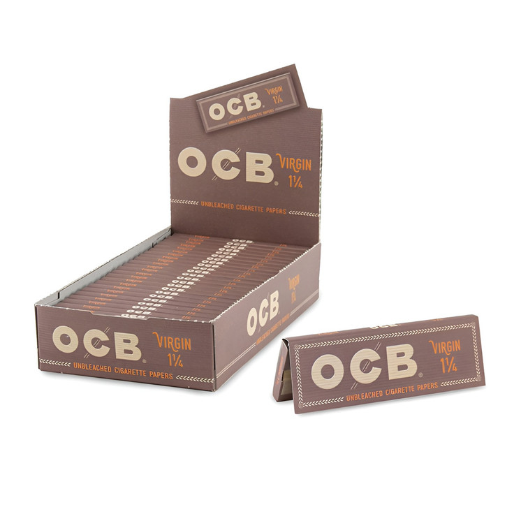 OCB VIRGIN 1 1 PER 4 PAPERS UNBLEACHED 24 PACK