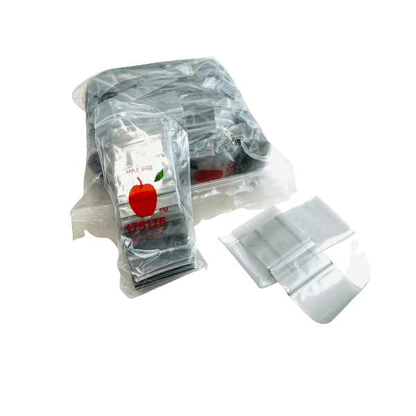 APPLE BAGGIES 175175 ZIPLOCK 2.5MIL PLASTIC BAGS - 1.75 X 1.75 - 100 BAGS PER PACK - 10 PACKS PER BOX-04