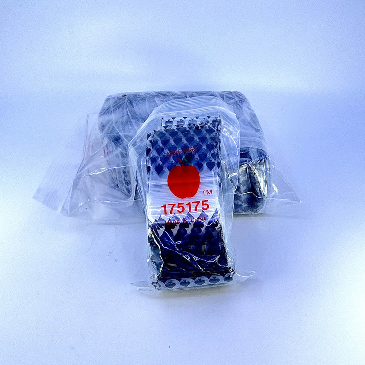 Apple Baggies 175175 - Ziplock 2.5mil Plastic Bags - 1.75 X 1.75 Inch - 100 Bags Per Pack - 10 Packs Per Box