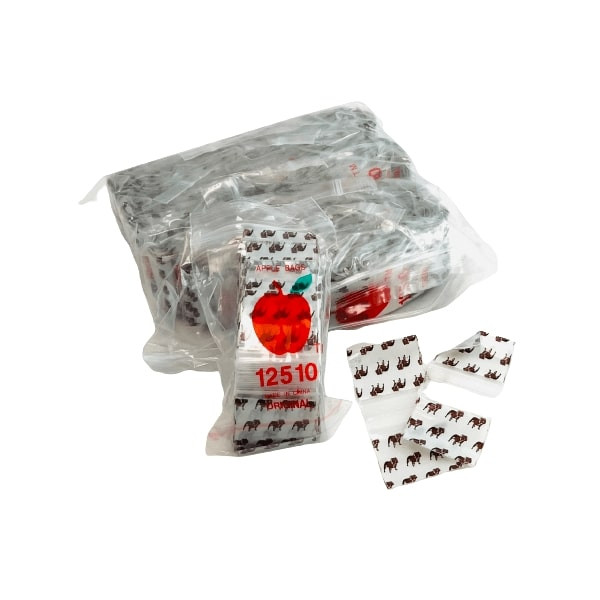 Apple Baggies 12510 - Ziplock 2.5mil Plastic Bags - 1.25 X 1 Inch - 100 Bags Per Pack - 10 Packs Per Box