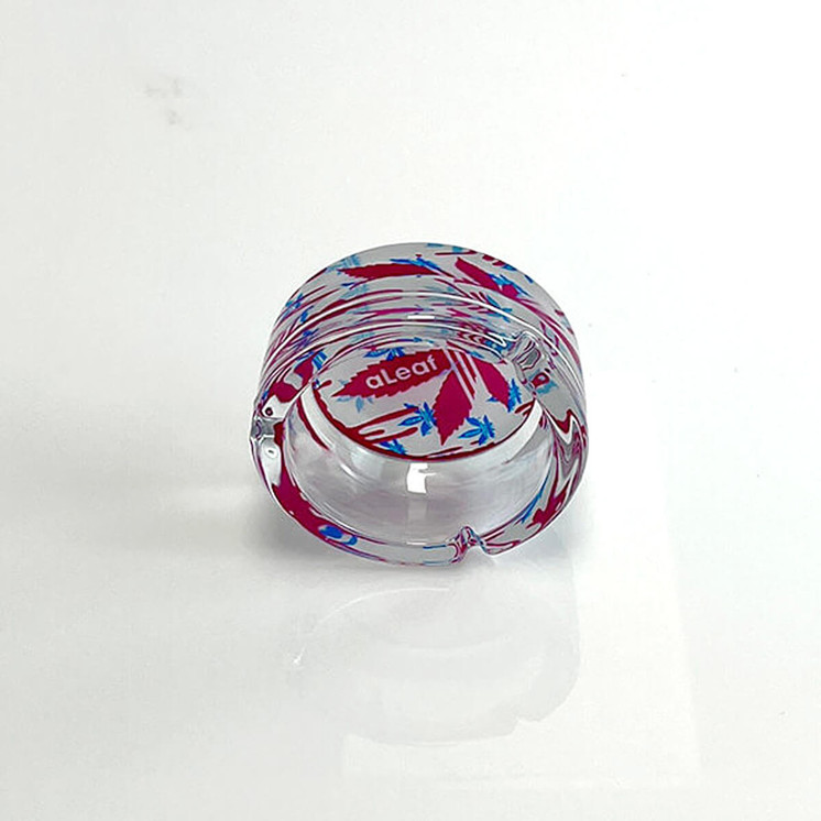 GLASS ASHTRAY - 3.5" DIAMETER - ASSORTED DESIGNS