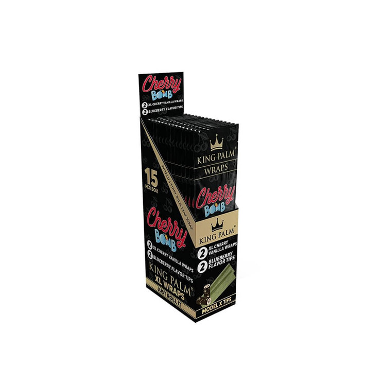 KING PALM WRAPS WITH FLAVOR TIPS - 2 COUNT PER PACK- 15 PACK PER DISPLAY