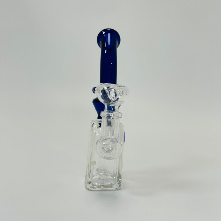 Square Heavy With Assorted Color Neck Waterpipe - 6 Inch - Price Per Piece