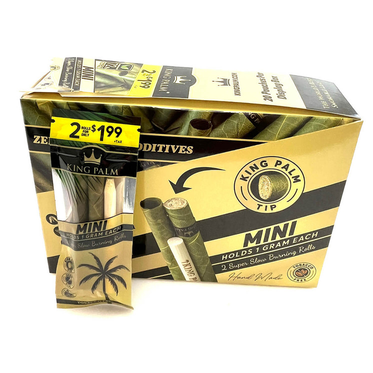KING PALM MINI CONES - 2 COUNT PER PACK - 20 PACK PER DISPLAY - PP$1.99