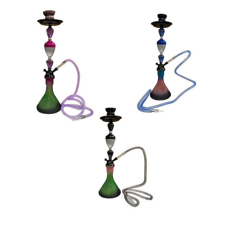 Tanya Hookah Clear Sky - 22" In Size - 1 Hose - Price Per Piece - Assorted 