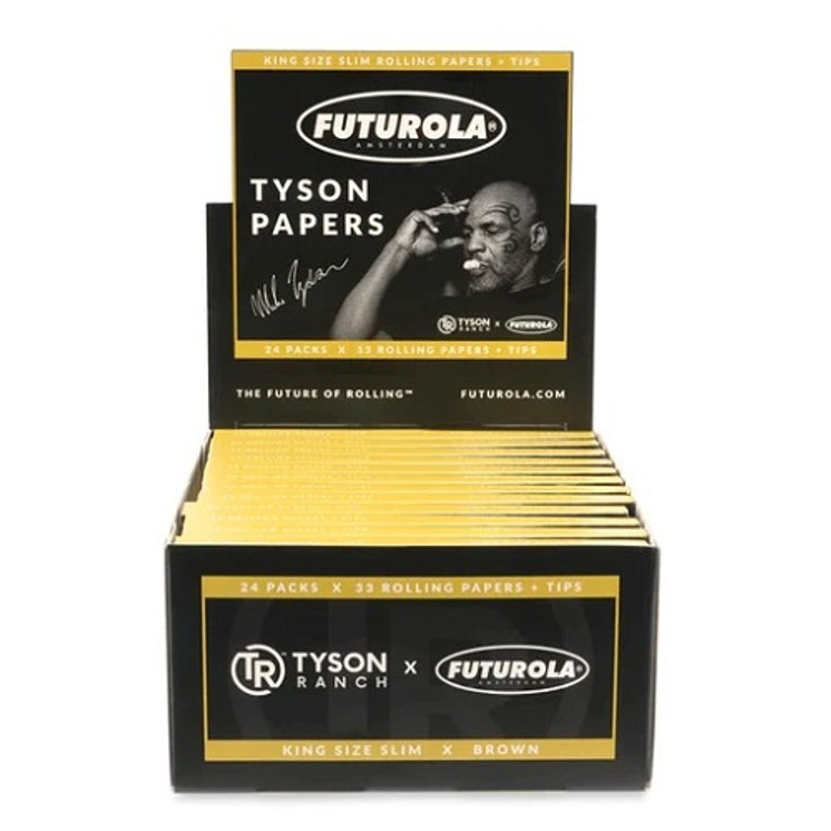 Futurola Tyson Ranch Slim Rolling Papers With Tips - King Size - 24 Counts Per Box
