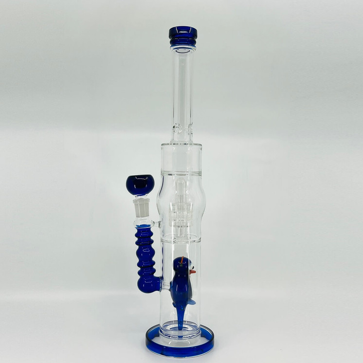 Waterpipe 18 Inch - Straight With Double Perc - Assorted