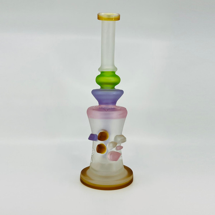 Tataoo Waterpipe With Frosted Crystals Neck Tube - 12 Inch - Assorted