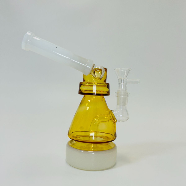 Waterpipe 6 Inch - Removable Mouthpiece With Showerhead Perc-Yellow