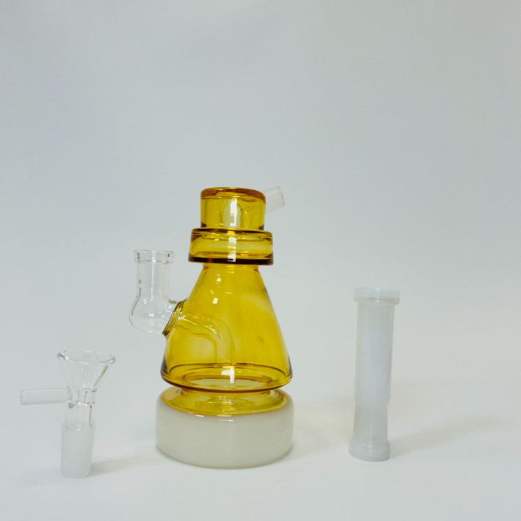Waterpipe 6 Inch - Removable Mouthpiece With Showerhead Perc-Yellow