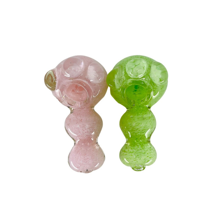 Handpipe - 4" Inch - Slime Color With Dot Head - Assorted 