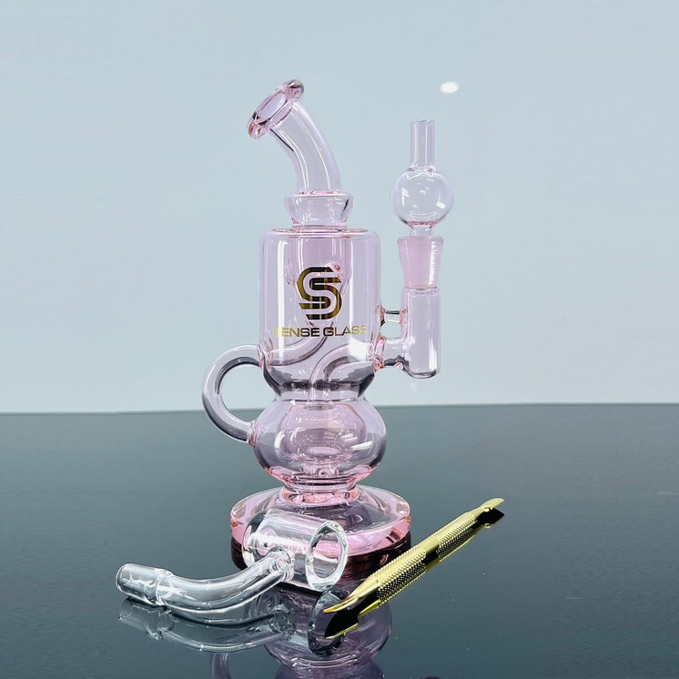 Sense Glass Mini Dab Rig Kit - Quartz Banger - 6.3 Inch - Assorted