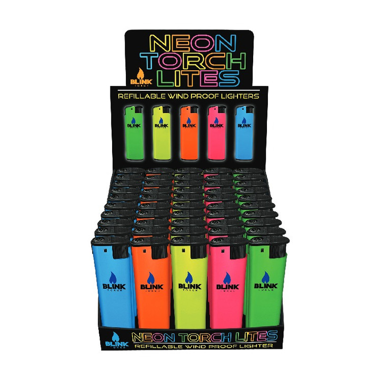 Blink - Wind Proof Neon Torch Lighters 50 count