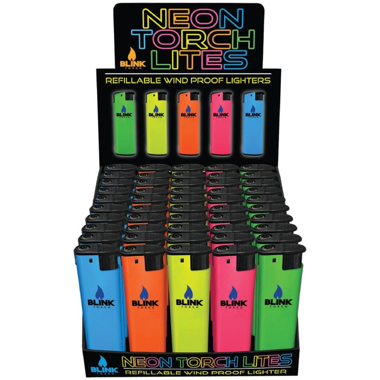Blink - Wind Proof Neon Torch Lighters 50 count