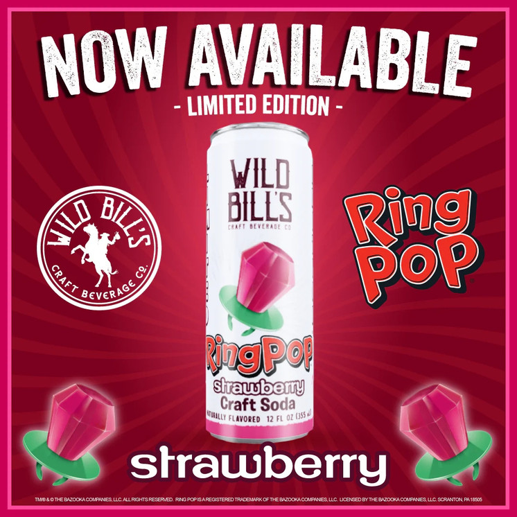 EXOTIC SODA WILD BILLS 12 oz Can Ring Pop Craft Soda