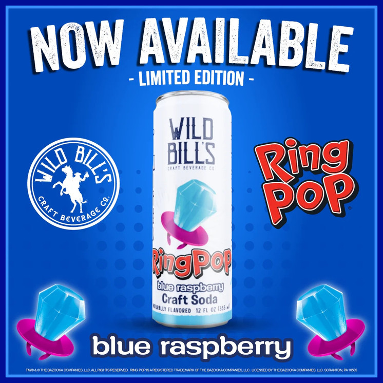 EXOTIC SODA WILD BILLS 12 oz Can Ring Pop Craft Soda