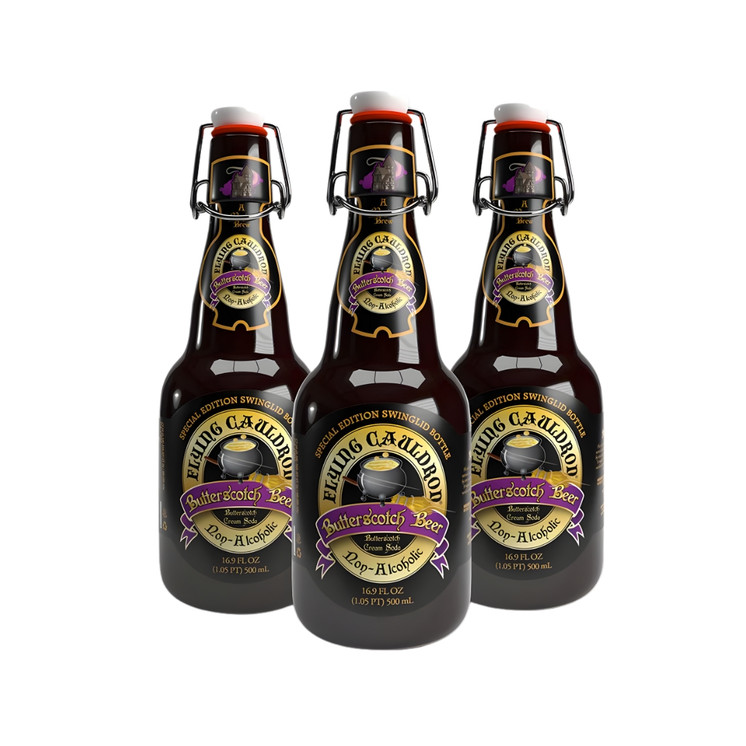 Flying Cauldron 500ml No-Alcoholic Butterscotch Cream Beer Swing-Top Bottle