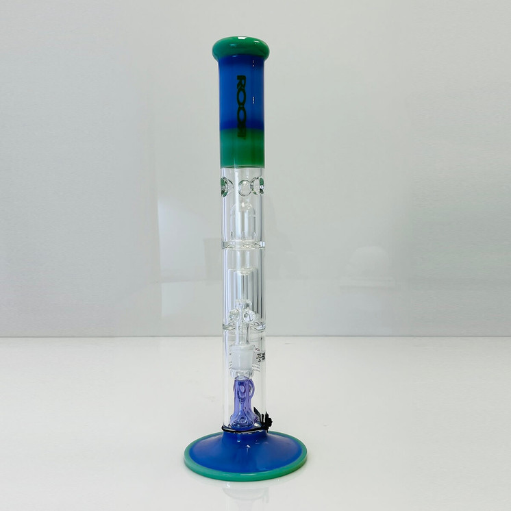 Roor® Tech Fixed Waterpipe - Straight Barrel Perc - 18 Inch - Assorted