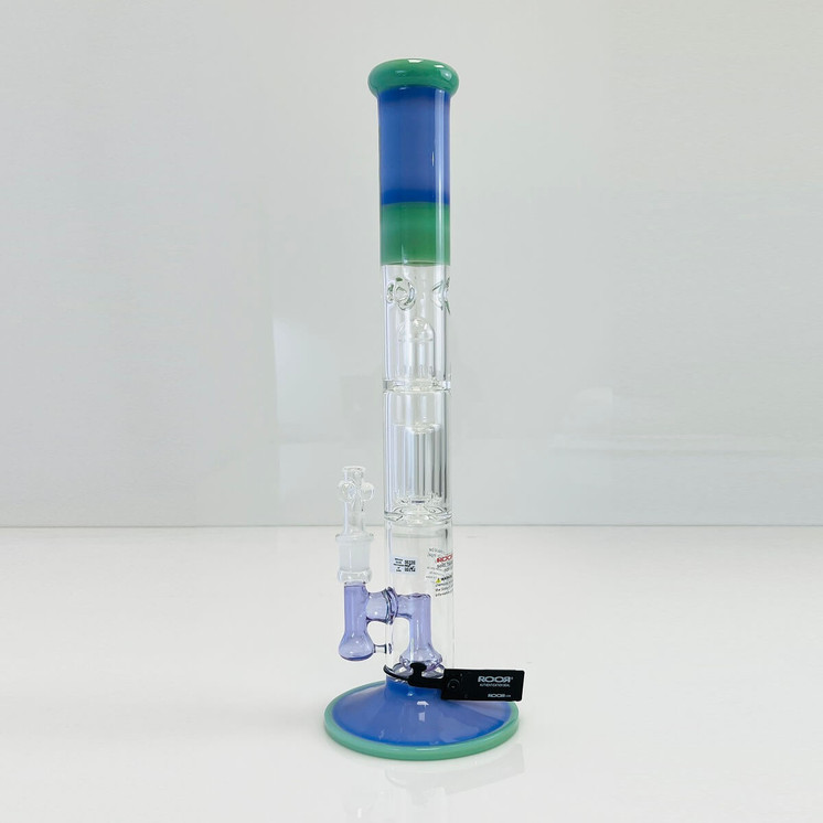 Roor® Tech Fixed Waterpipe - Straight Barrel Perc - 18 Inch - Assorted