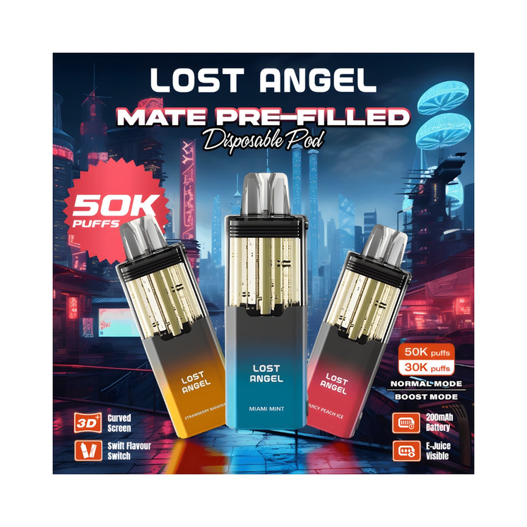 Lost Angel Mate 50K Puffs Disposable Vape Pod Rechargeable High-Capacity Device