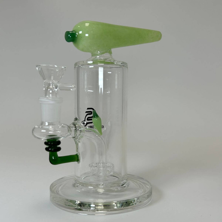Sense Glass 6 Inch Waterpipe - Carrot With Matrix Perc - Price Per Piece-Light Green