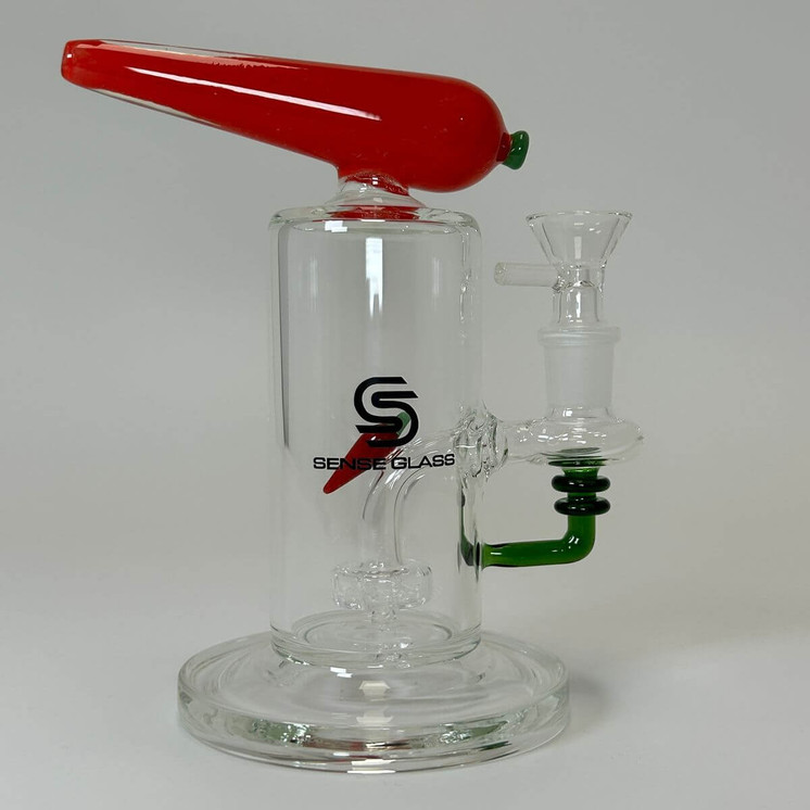 Sense Glass 6 Inch Waterpipe - Carrot With Matrix Perc - Price Per Piece - Red