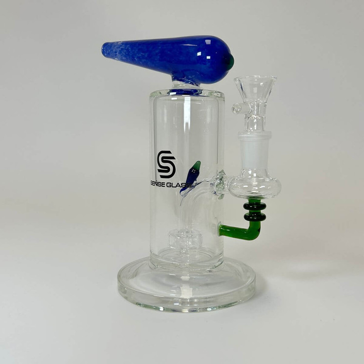 Sense Glass 6 Inch Waterpipe - Carrot With Matrix Perc - Price Per Piece-Blue