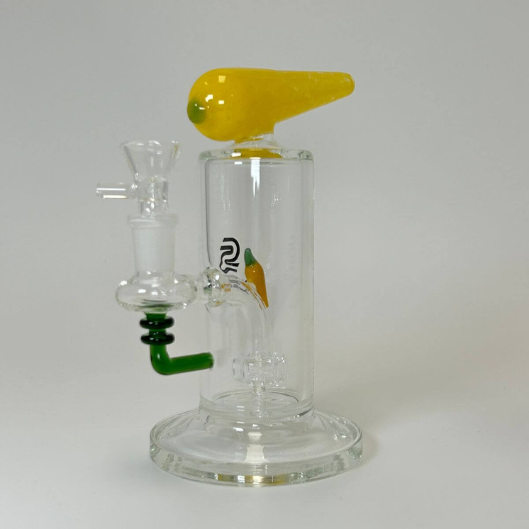 Sense Glass 6 Inch Waterpipe - Carrot With Matrix Perc - Price Per Piece-Yellow