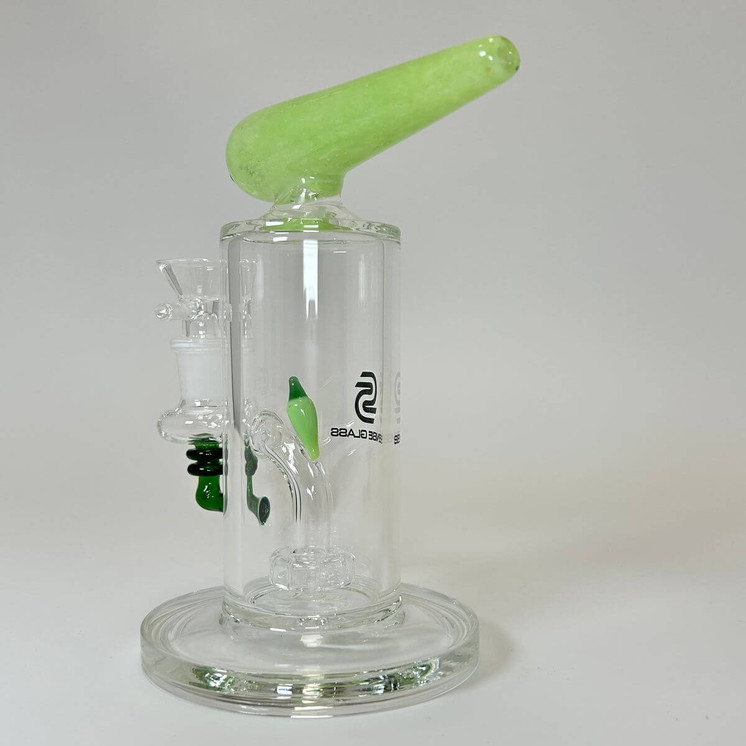 Sense Glass 6 Inch Waterpipe - Carrot With Matrix Perc - Price Per Piece-Light Green
